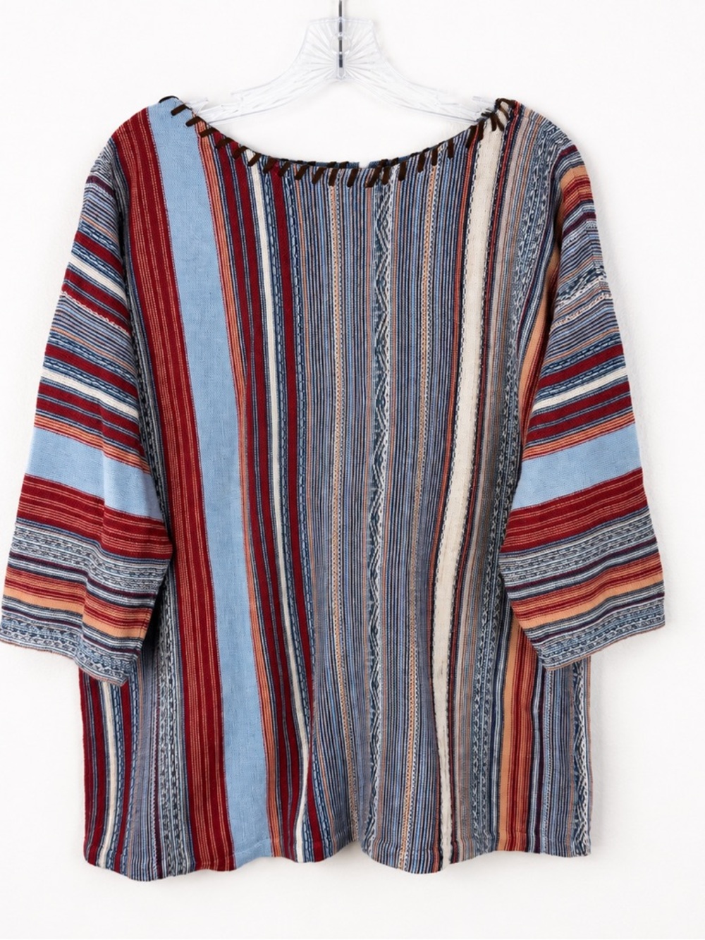 Chaps Denim Southwest Stripe Knit Tunic Top 2X Plus Boho Western
